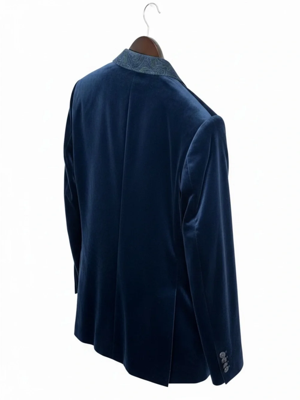 Etro Superleggero Navy Blue Velvet Blazer Jacket Tuxedo IT 54 US 44